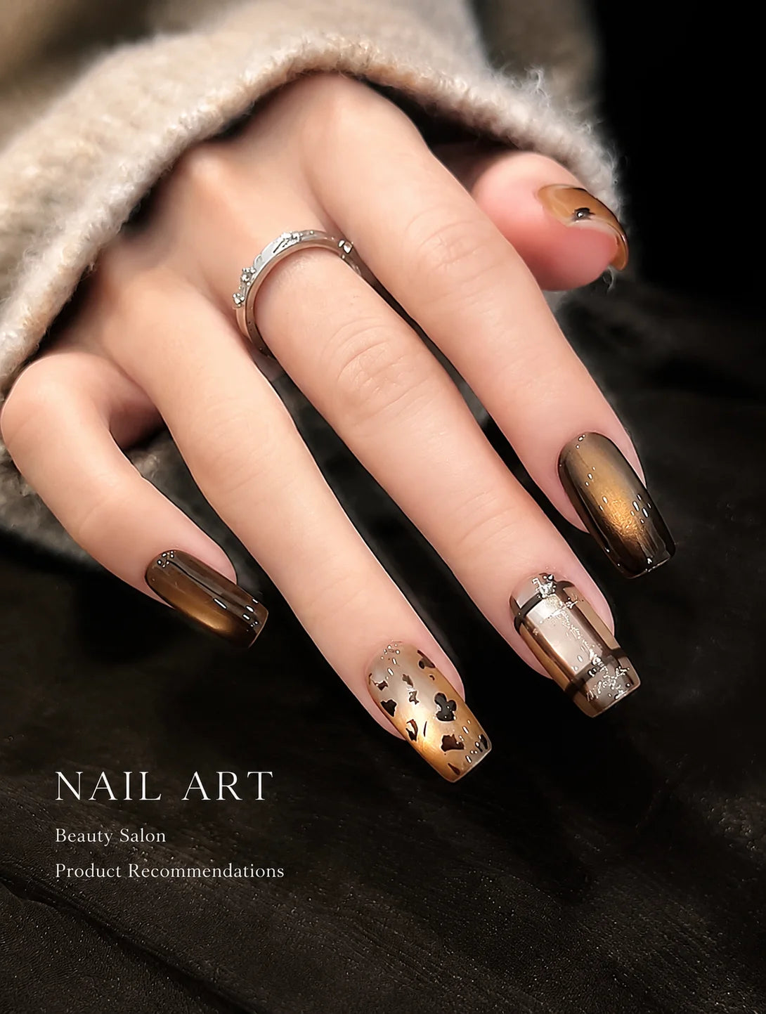 Leopard Print Nail Stamping Kit — DIY Pattern Template Set with Scraper