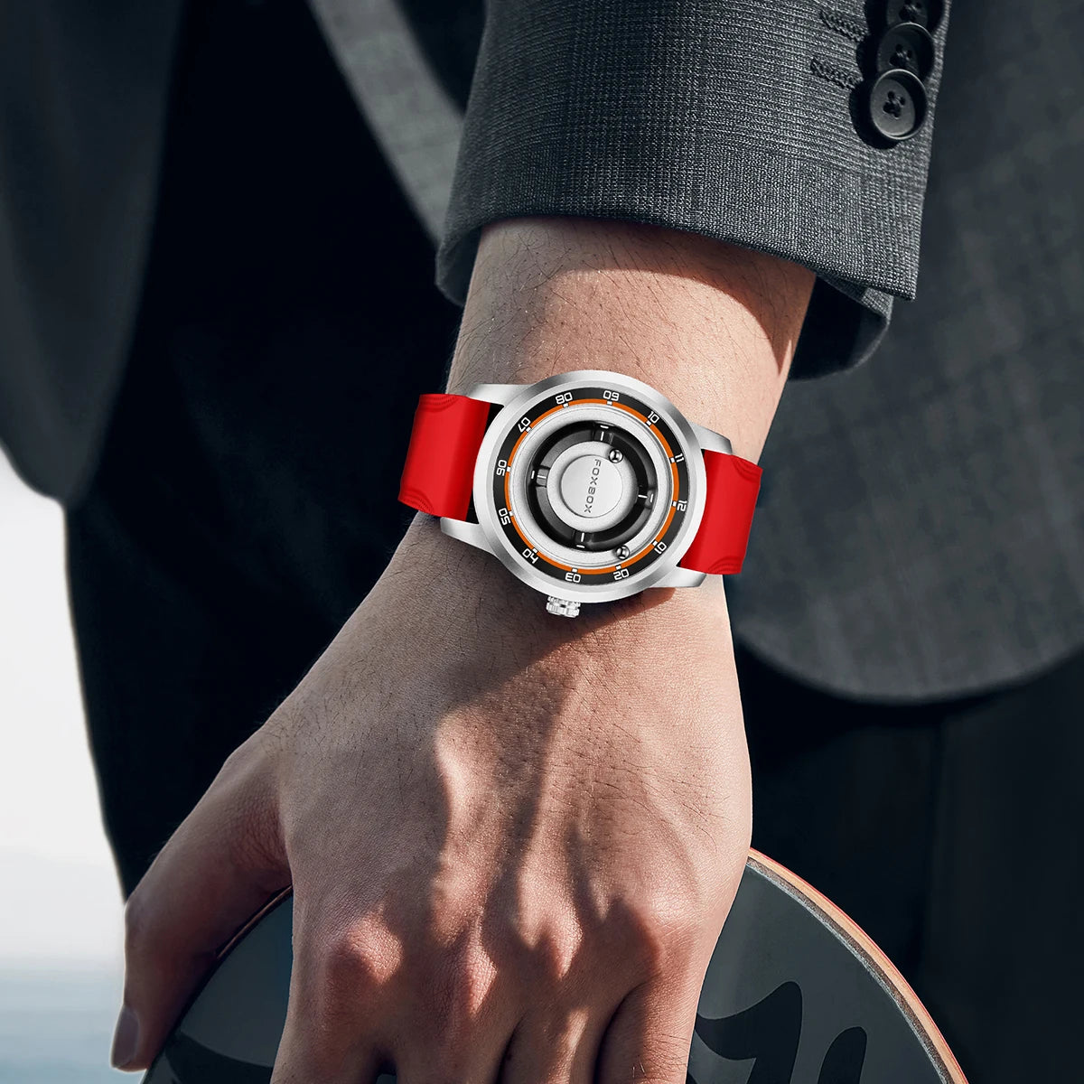 LIGE Floating Magnetic Pointer Watch — Creative Quartz Men's Wristwatch