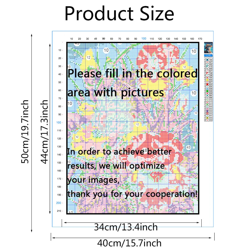 Huacan Custom Photo Cross Stitch Kit — Personalized Portrait Embroidery Set