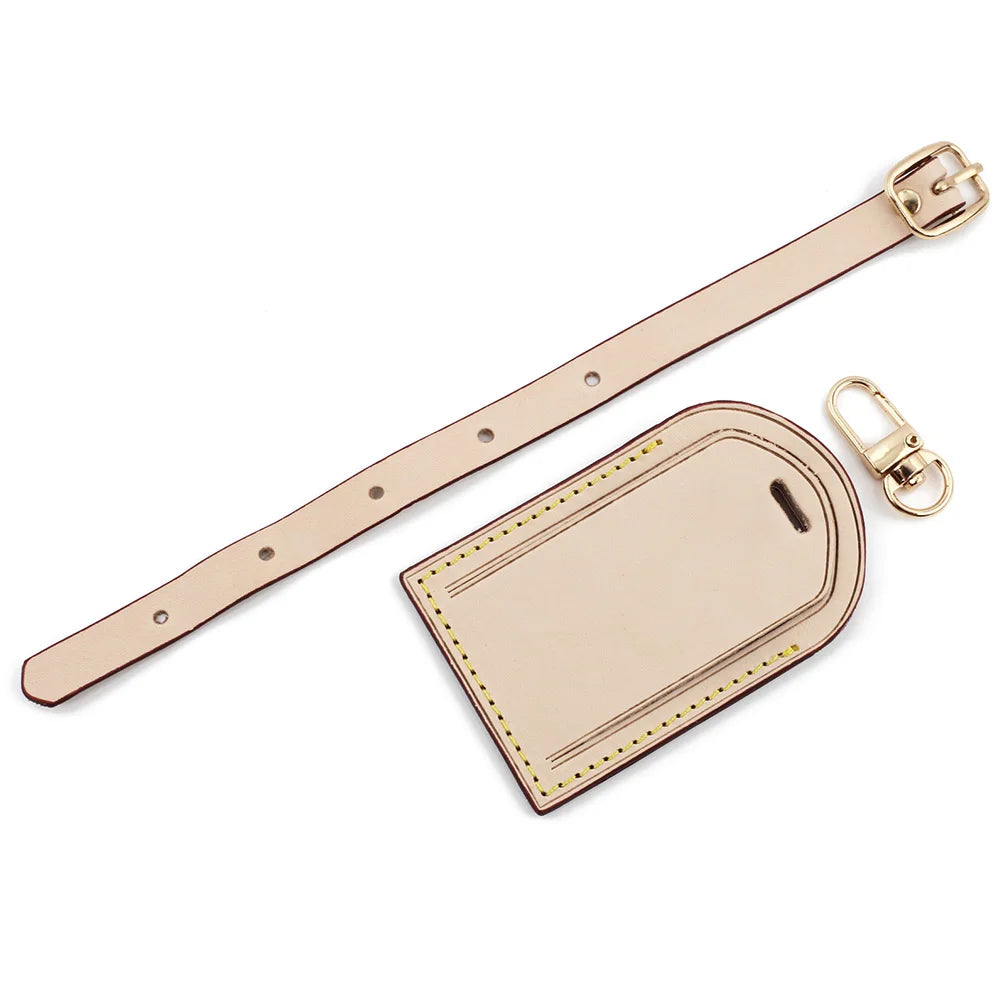 Genuine Leather Luggage Tag — Durable Travel Accessory for Suitcases and Bags
