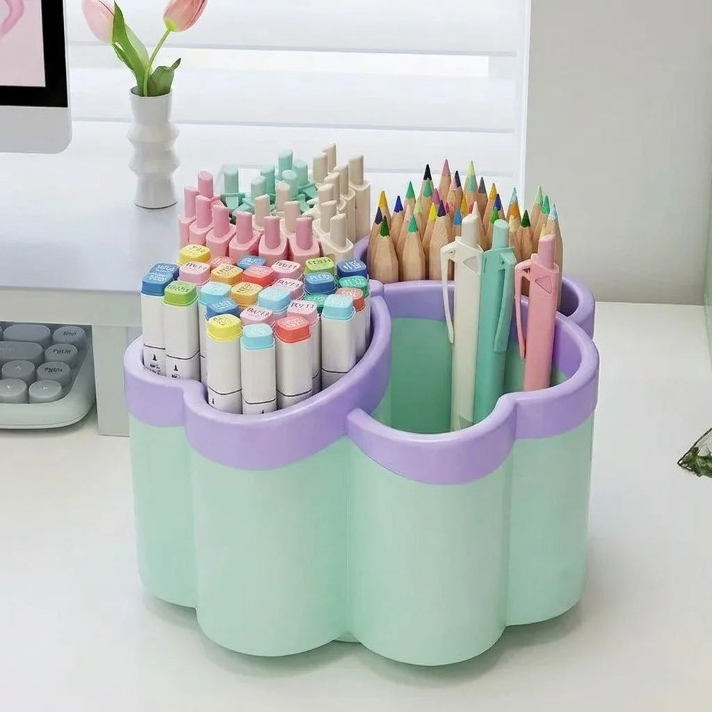 Desktop Storage Organizer — 4 Large Compartments for Office Supplies