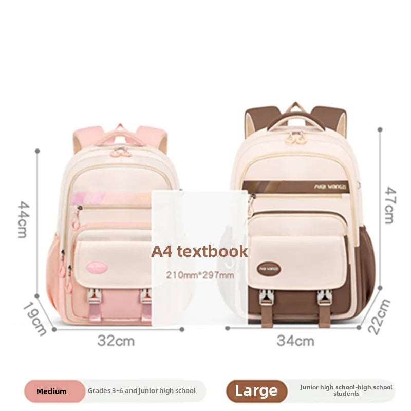 Kawaii Kids School Backpack — Waterproof Nylon Schoolbag with Cute Pendant