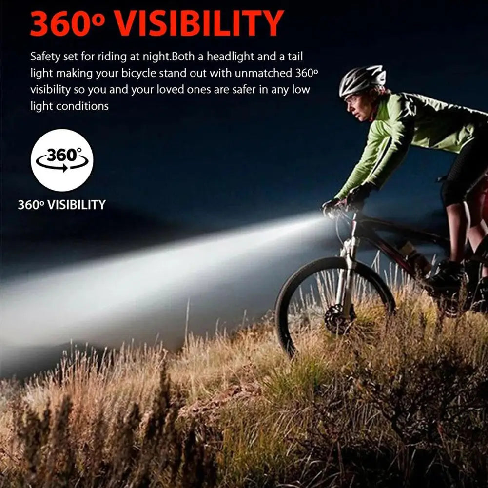 Rechargeable Bicycle LED Light Set — High Brightness Front and Rear Cycling Lamps