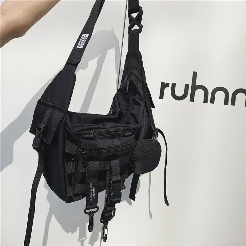 Large Capacity Messenger Bag — Versatile Nylon Crossbody Shoulder Bag