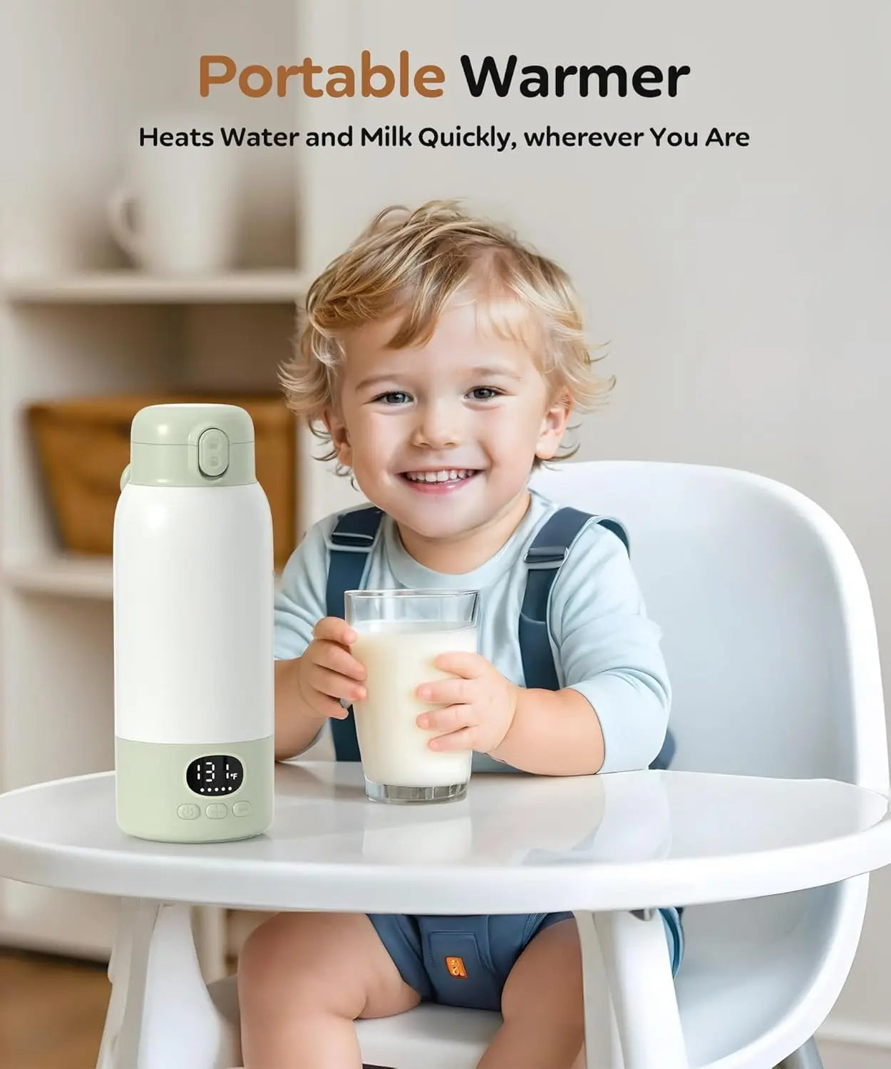 Portable Electric Heated Water Bottle — USB Rechargeable Milk Warmer