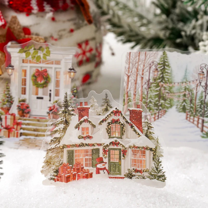 Christmas Atmosphere Stickers — 15pc DIY Scrapbook & Journal Supplies