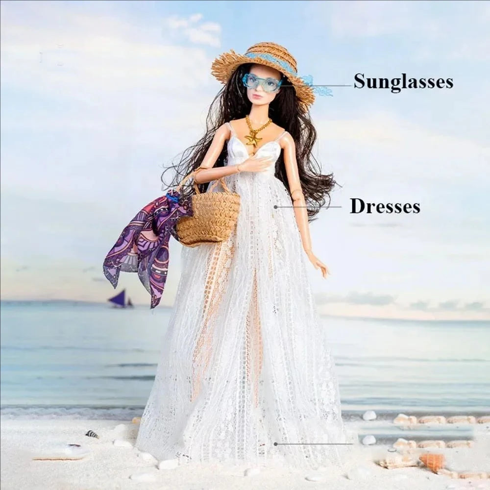 Xianxian Princess European Lace Golden Dress — Elegant Doll Clothing Set