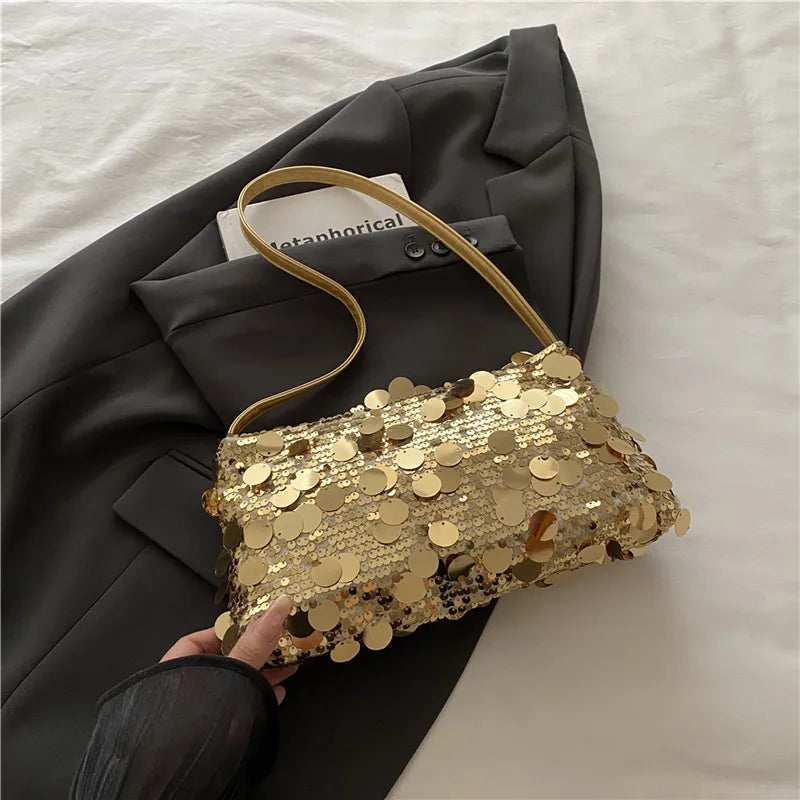 Sequin Evening Shoulder Bag — Elegant Crossbody Handbag for Parties