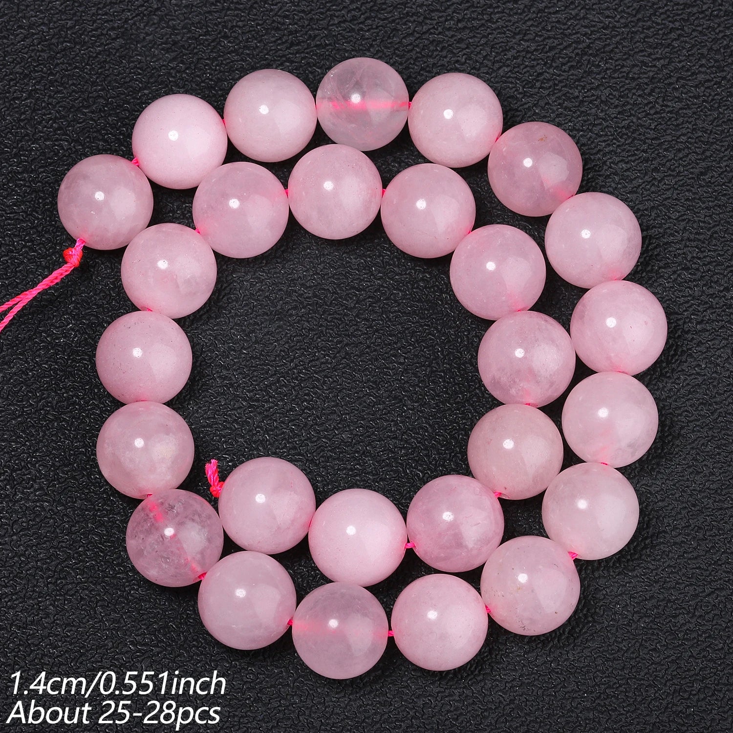 Natural Pink Rose Quartz Beads — Round Stone Spacers for DIY Jewelry