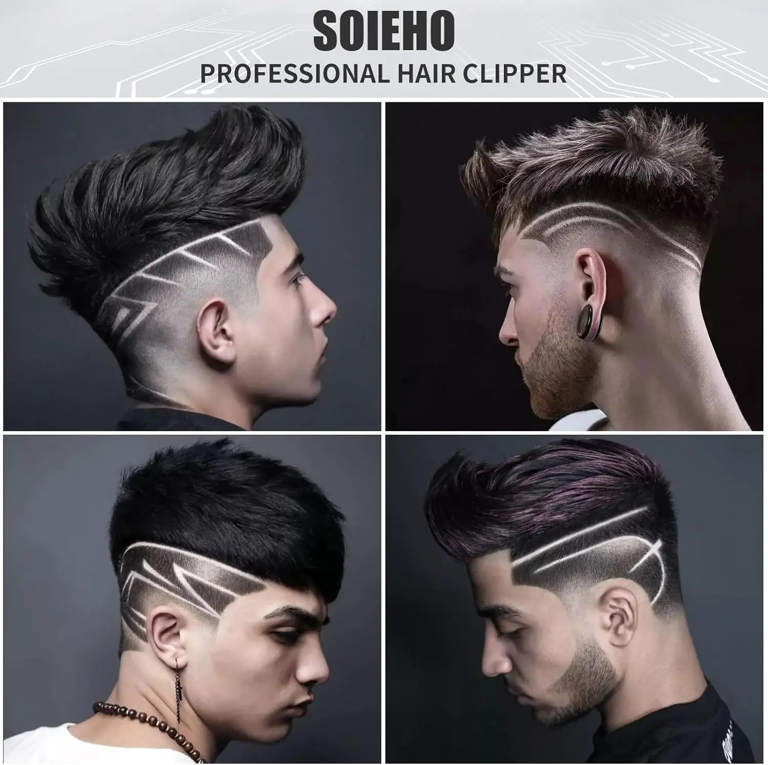 Edieu Professional Electric Hair Clippers — Cordless Trimmer Set for Men