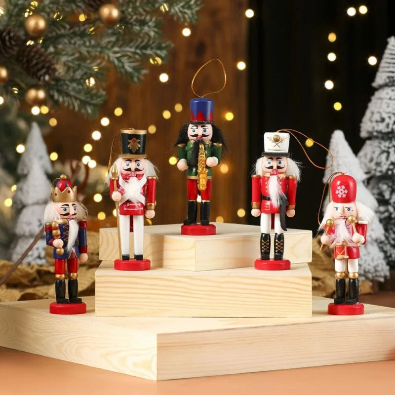Nutcracker Soldier Ornaments — Decorative Wooden Pendants for Holiday Decor