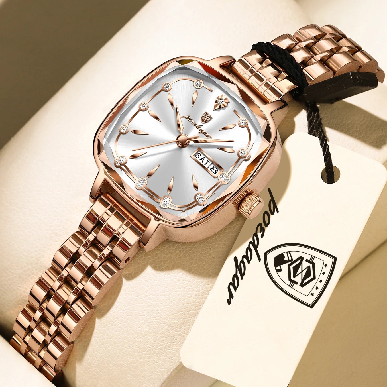 POEDAGAR Luxury Women's Watch — Elegant Stainless Steel Quartz Wristwatch