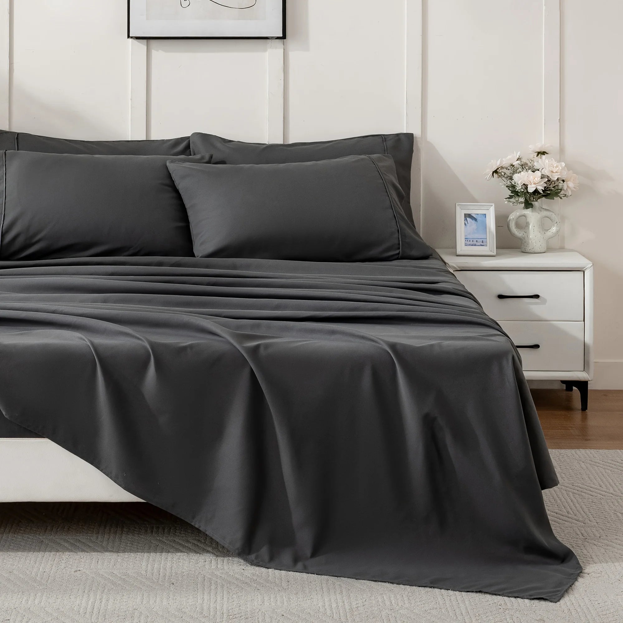 Luxury Cooling Bamboo Bed Sheet Set — Soft Breathable Bedding, Deep Pockets