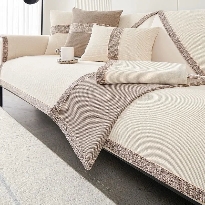 Luxury Chenille Sofa Pad — Non-Slip Protective Couch Cover