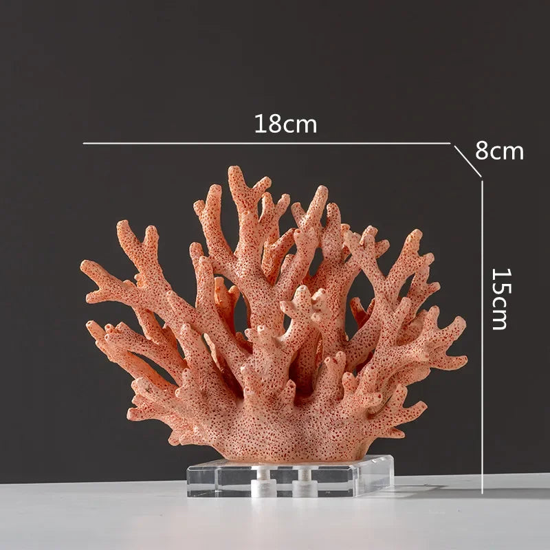 ZIZI FISH Resin Coral Sculpture — Decorative Hollow Crystal Ornament