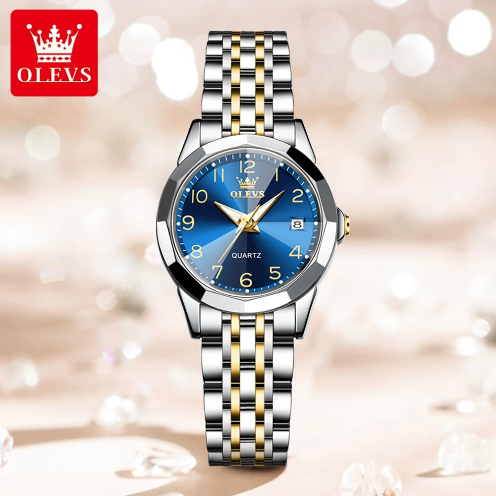 OLEVS 9970 Quartz Wristwatch — Stainless Steel Men's Watch with Date Display