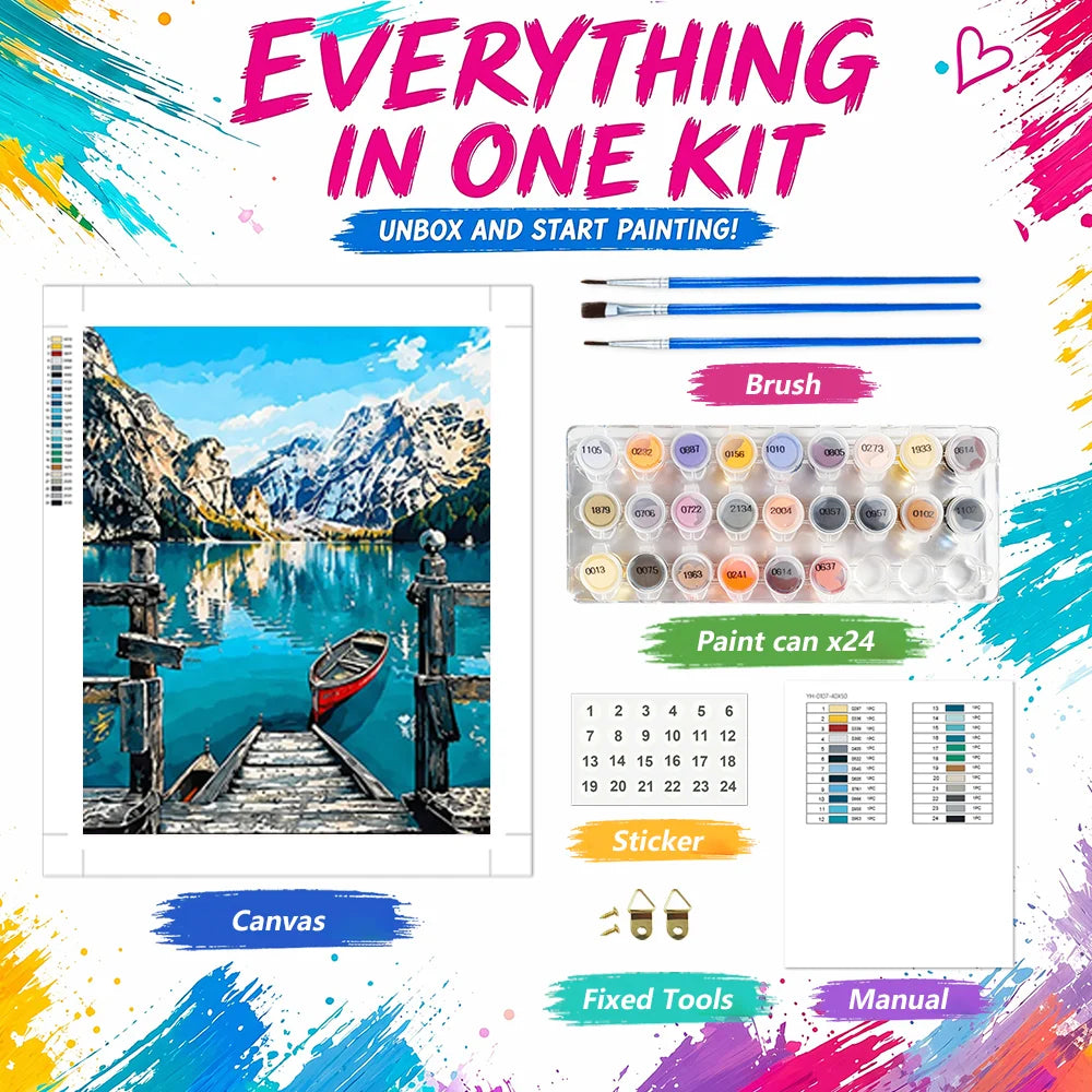 HUACAN Custom Paint by Numbers — Personalized Canvas Art Kit