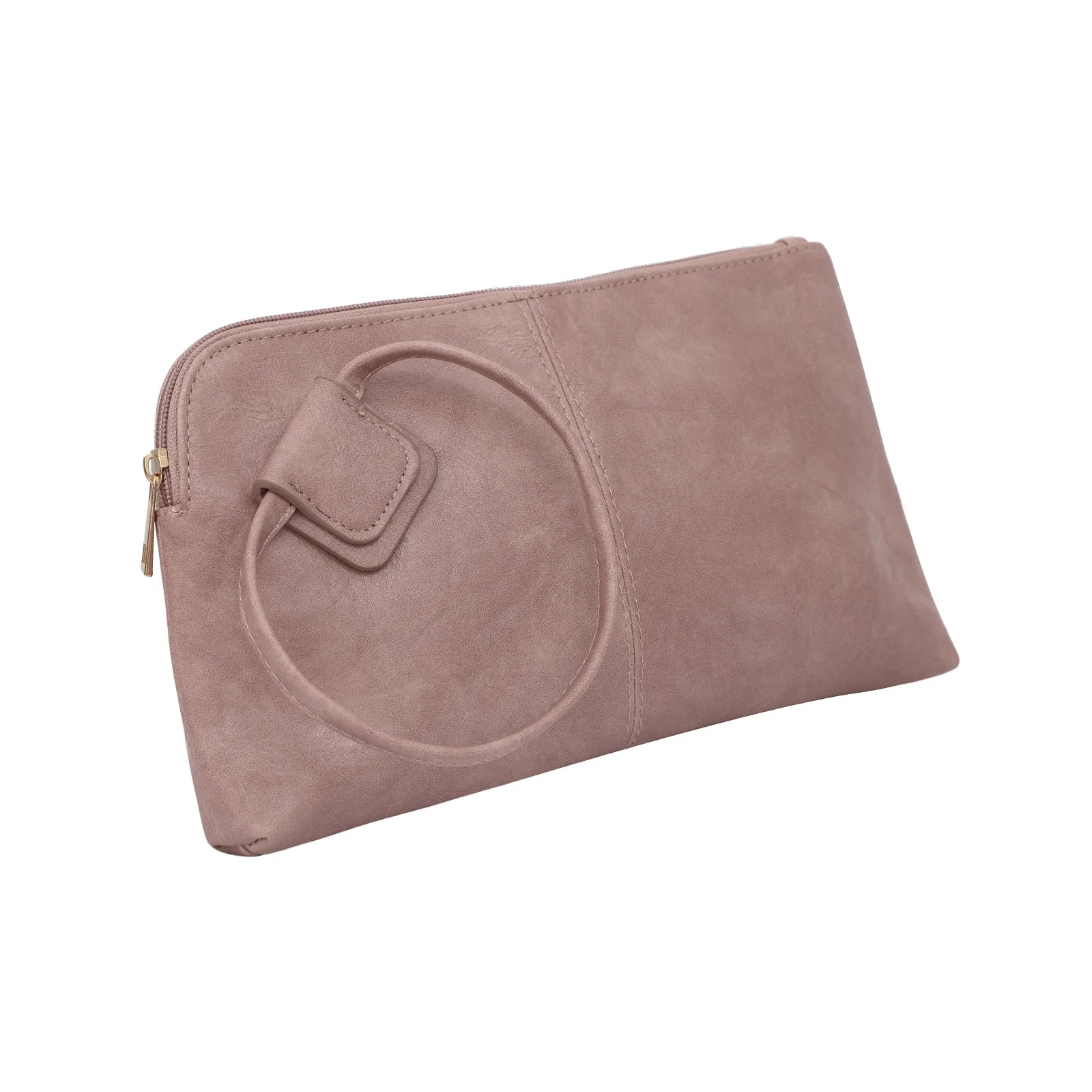 DANCURKEY Vegan Leather Wristlet Clutch — Elegant Evening Bag with Round Handle