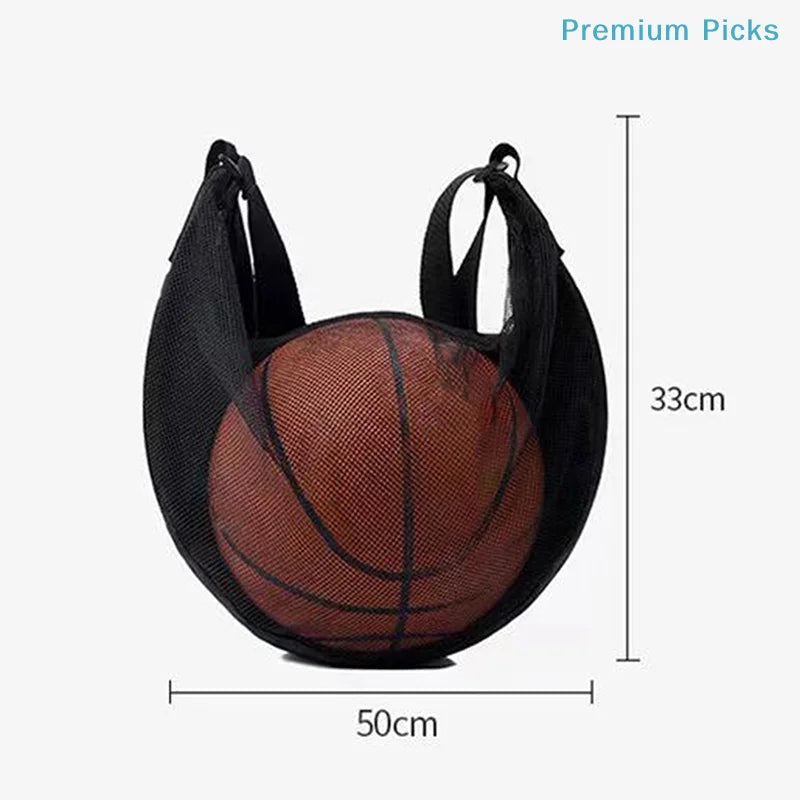 Mesh Sports Ball Carrying Bag — Breathable Storage with Zipper Pocket