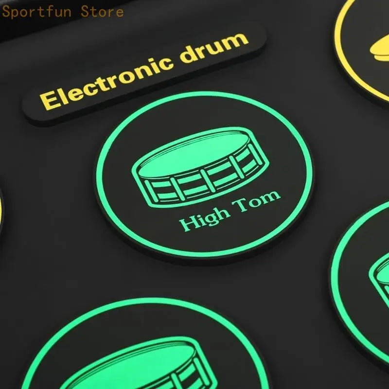 Roll Up Electronic Drum Set — Portable Percussion Kit with Built-In Speaker