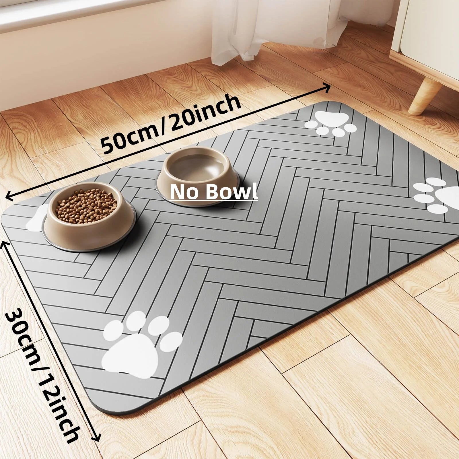Absorbent Pet Feeding Mat — Waterproof Placemat for Food and Water Bowls