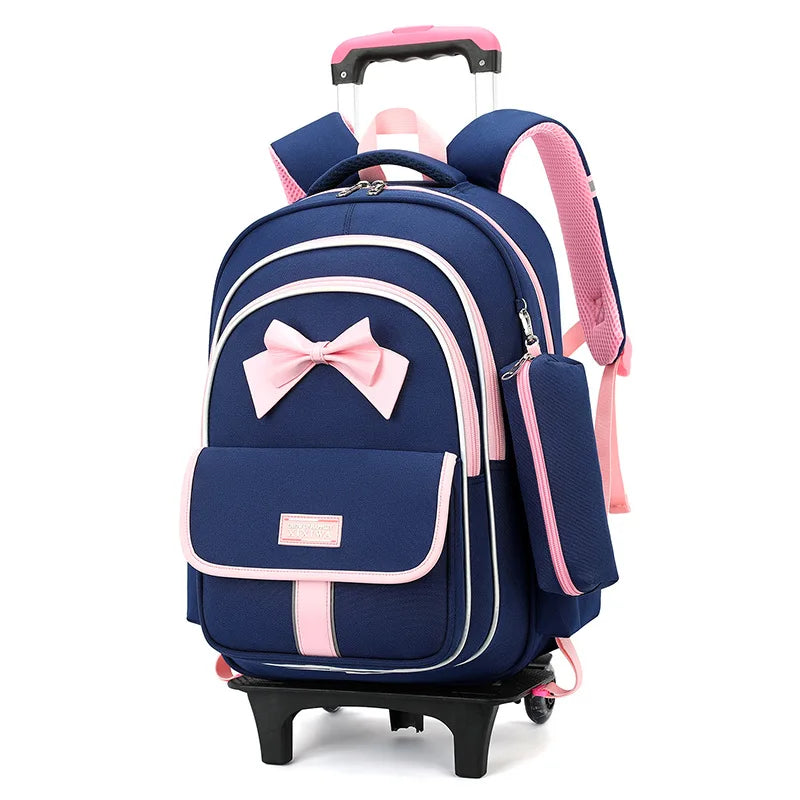 Kids Rolling Backpack Set — 3-Piece Trolley School Bag with Shoulder Bag