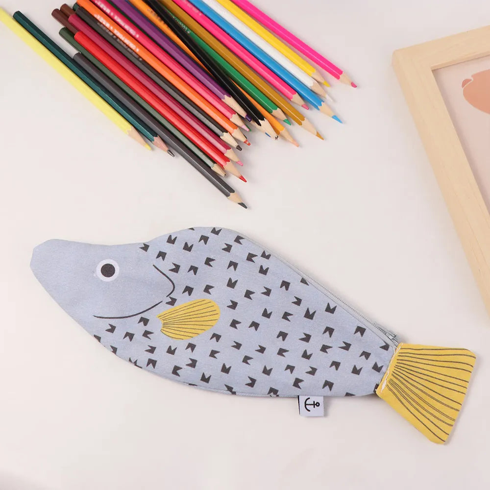 Creative Fish Shaped Pencil Case — Large Capacity Stationery Storage Bag