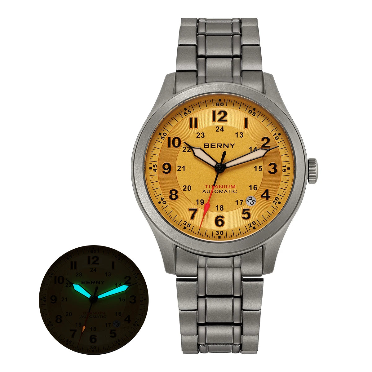 BERNY Titanium Automatic Field Watch — Super Luminous Outdoor Sports Watch