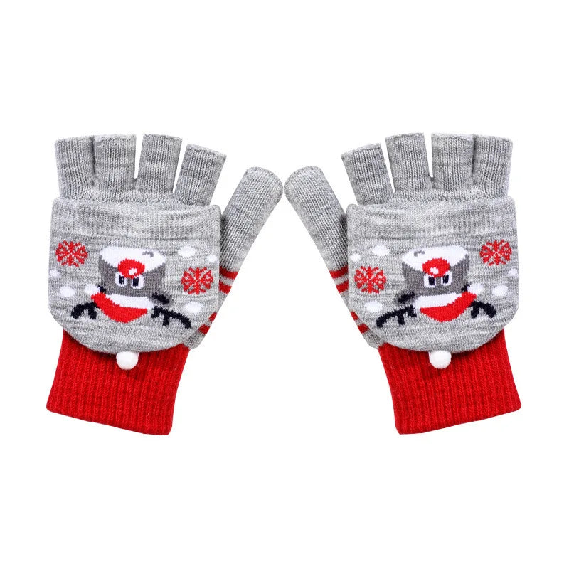 Knitted Fingerless Winter Gloves — Warm Half-Finger Cover for Writing