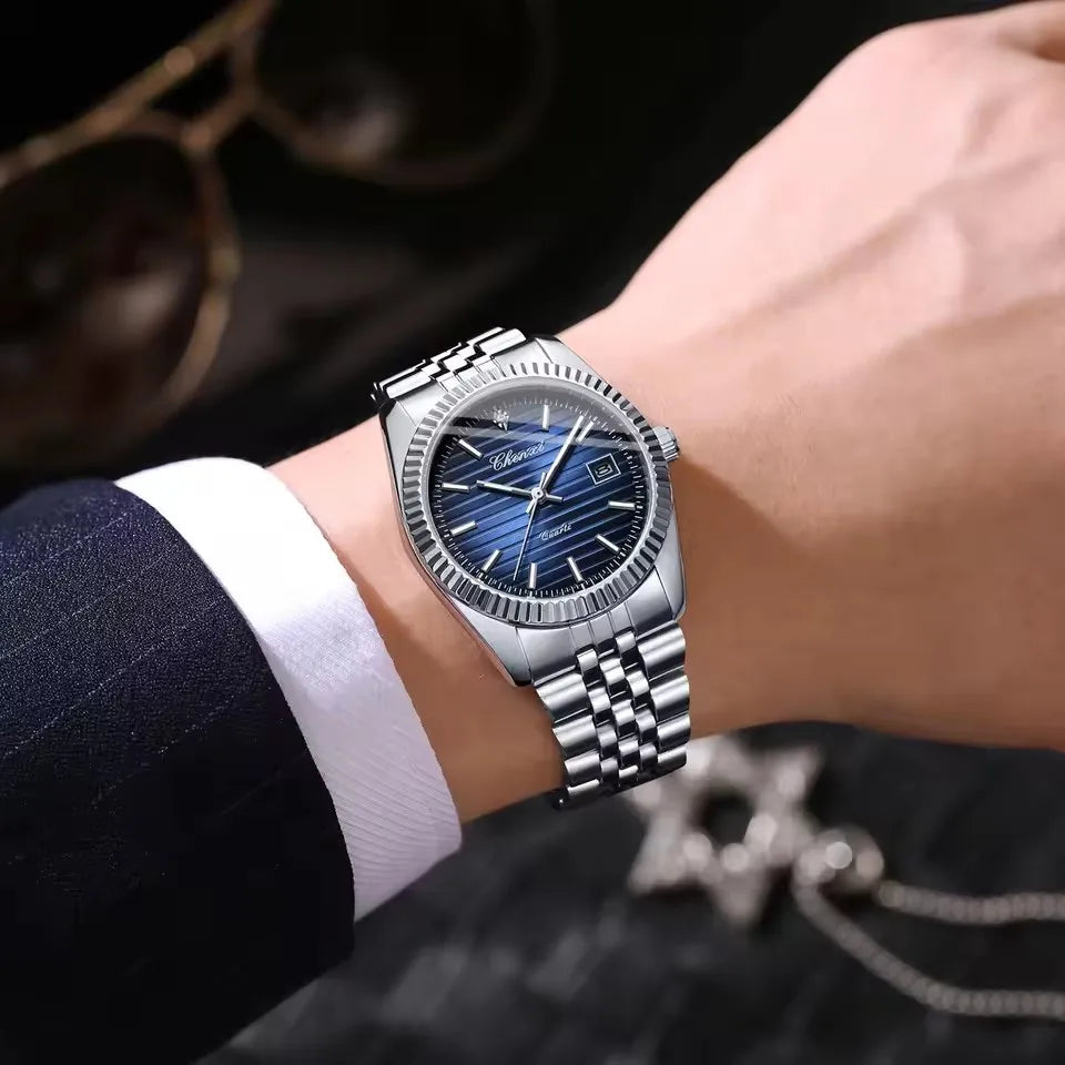 CHENXI 004D Men's Quartz Watch — Luxury Stainless Steel & Luminous Date