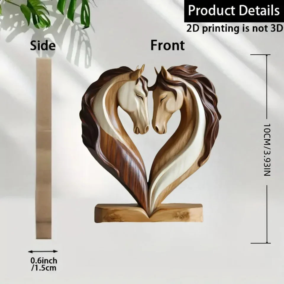 Wooden Animal Couple Sculpture — Cute Desktop Decor & Gift Set