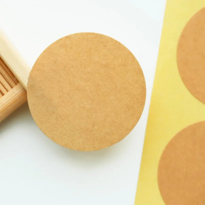 Kraft Paper Seal Stickers — Self-Adhesive Round Labels for DIY Crafts