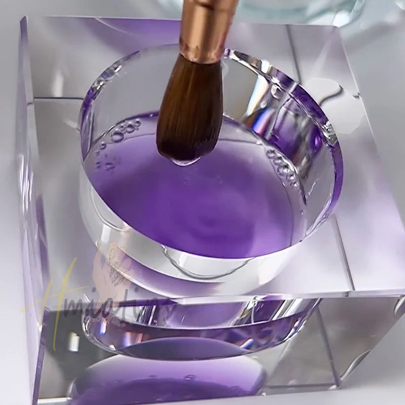 Glass Dappen Dish with Lid — Professional Nail Powder & Liquid Container