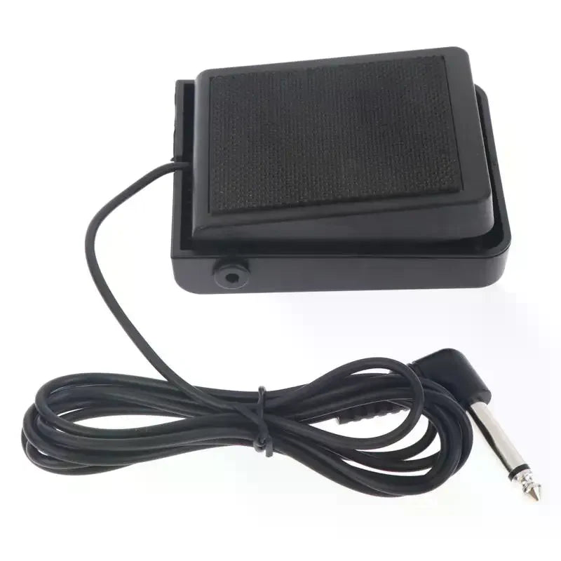 Universal Sustain Pedal — Chrome Metal Foot Pedal for Digital Pianos