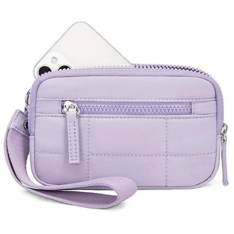 UOSU Puffer Wristlet Wallet — Quilted Nylon Travel Organizer