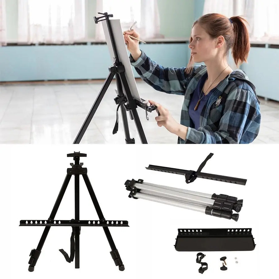 Adjustable Sketching Easel — Portable Aluminum Alloy Art Display Stand