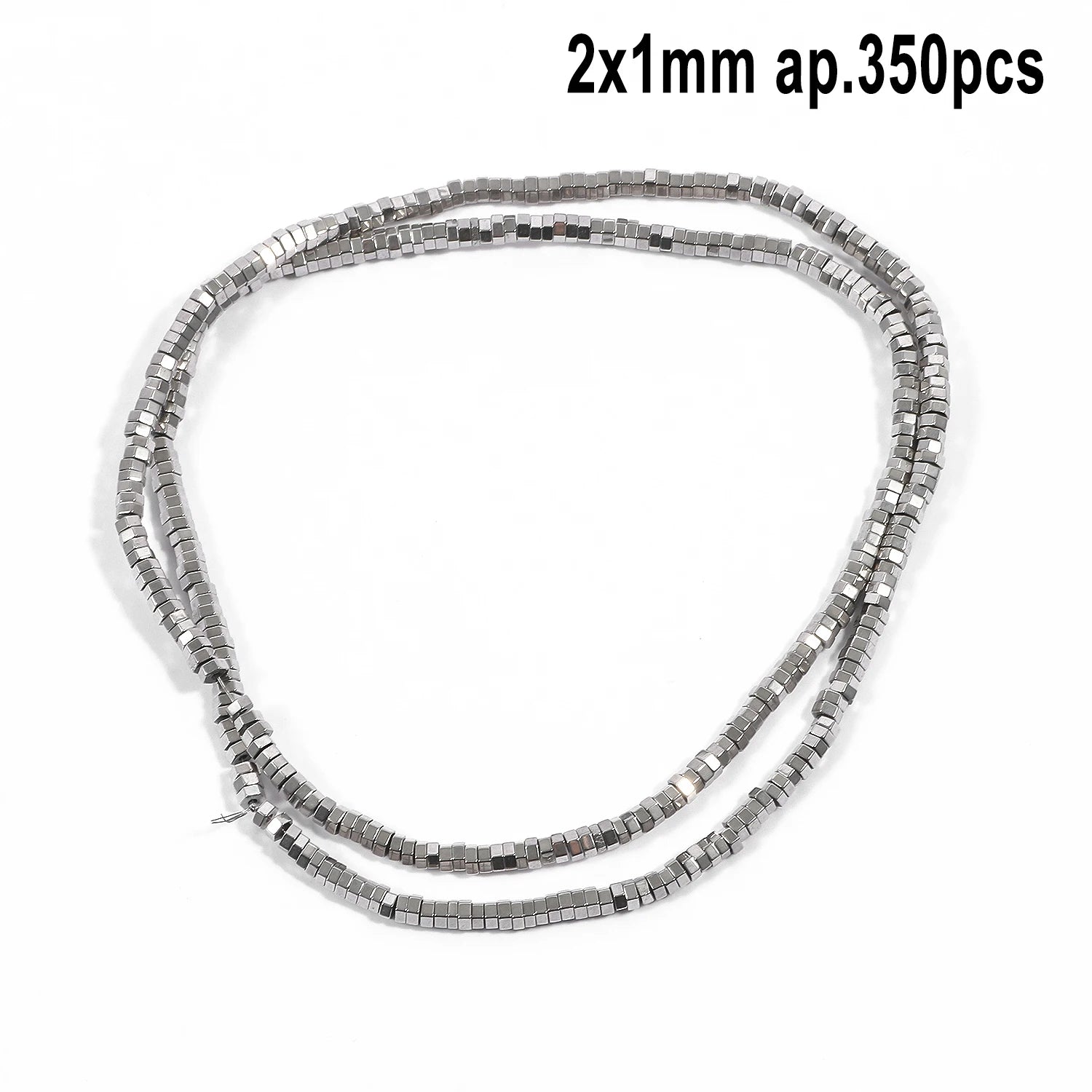 Rhodium Plated Hematite Beads — Geometric Jewelry Making Charms