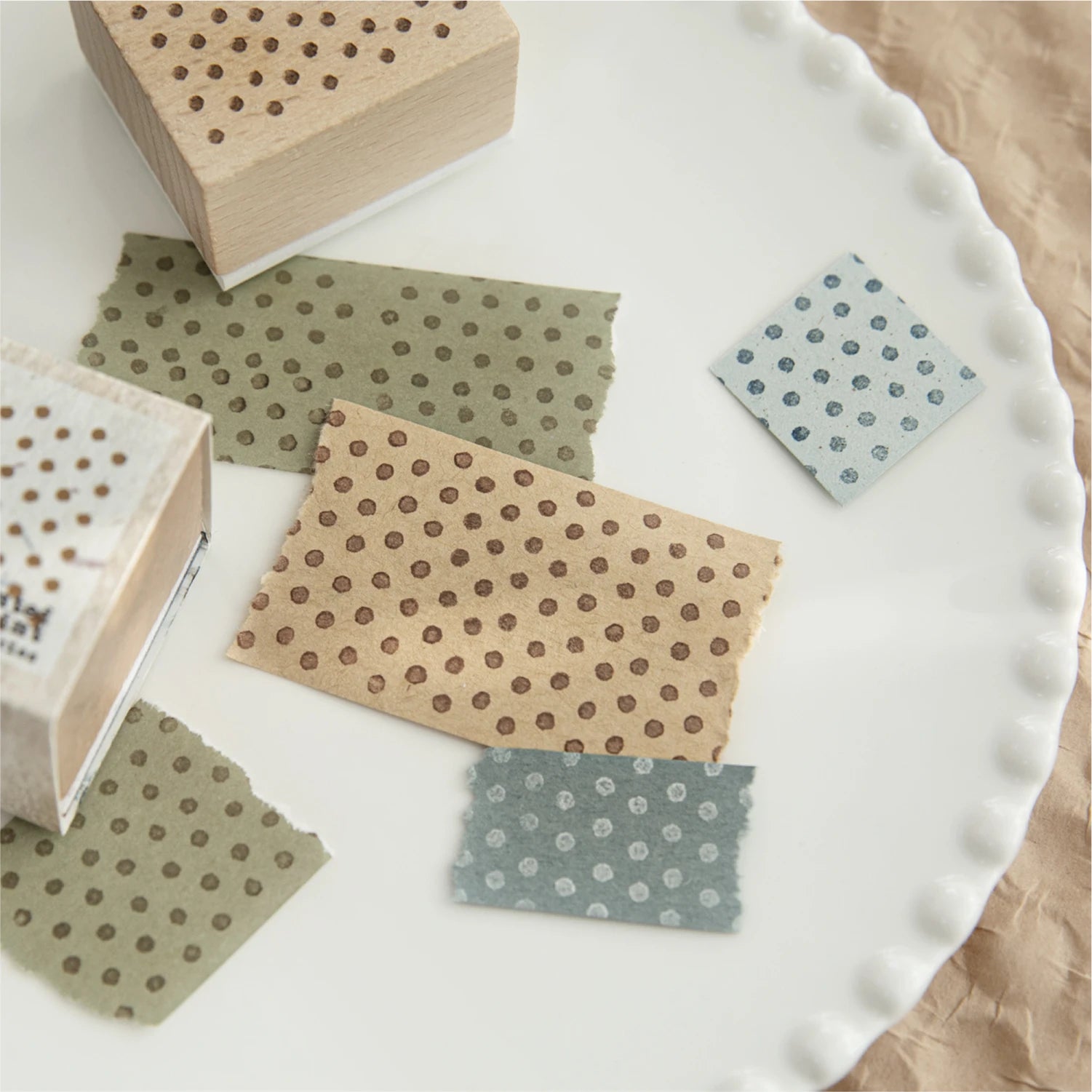 Geometric Aesthetic Wooden Rubber Stamps — DIY Scrapbooking & Card Making Set