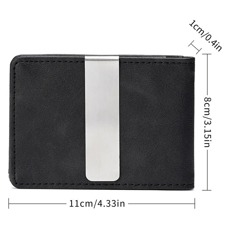 macroupta Slim Leather Money Clip Wallet — Compact Card Holder & Cash Organizer
