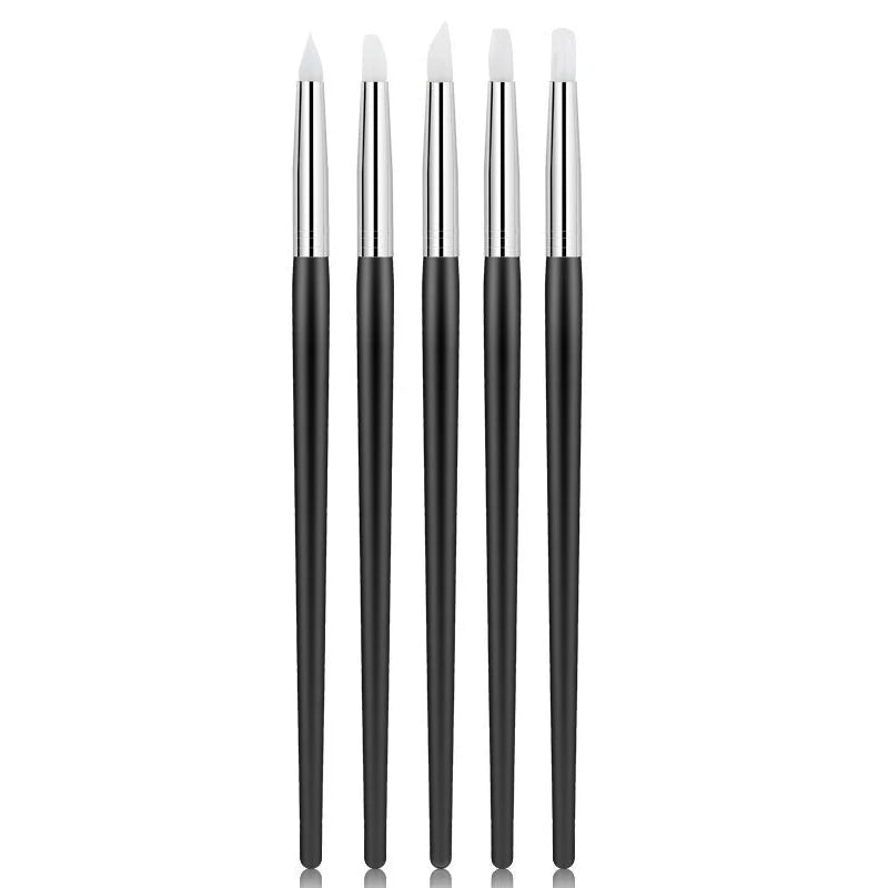 Silicone Nail Art Brush Set — 5-Piece DIY Manicure & Dotting Tool Kit