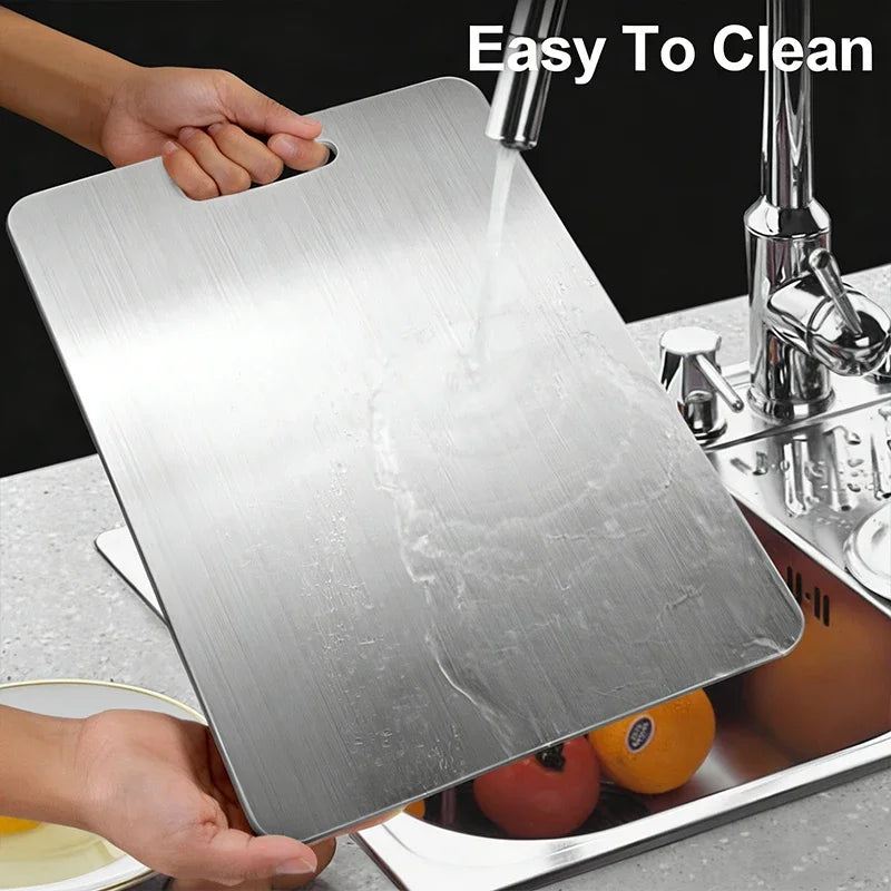 Stainless Steel Cutting Board — Durable Double-Sided Kitchen Prep Surface