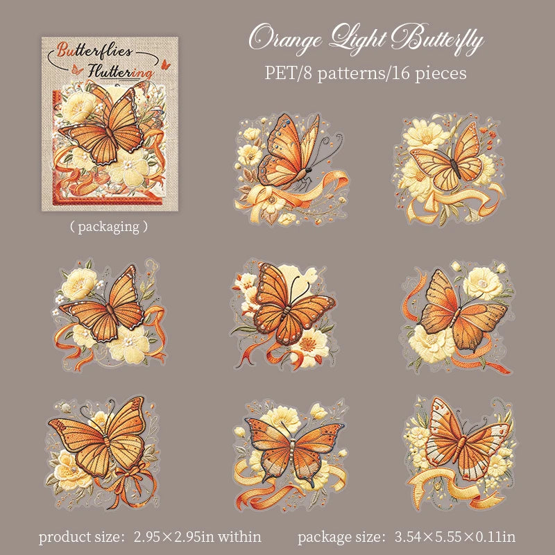 Butterfly PET Stickers — Creative Scrapbook & Junk Journal Decor
