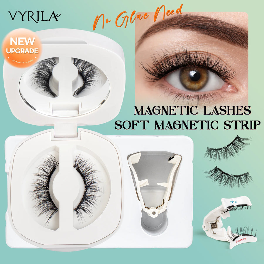 Individual Magnetic False Eyelashes — Lightweight Curly Lash Kit for Natural Look