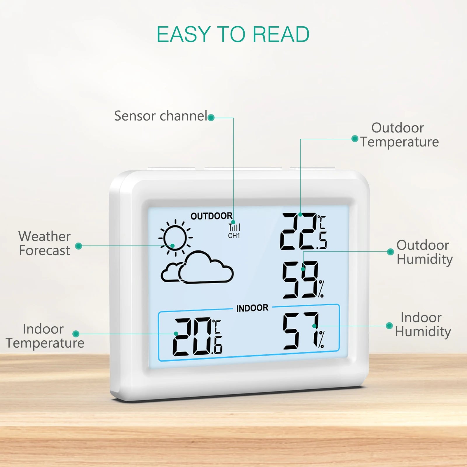 ORIA Wireless Weather Station — Indoor and Outdoor Temperature Monitor