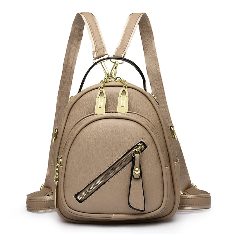 badiman Luxury Mini Leather Backpack — Stylish Small Shoulder Bag for Women