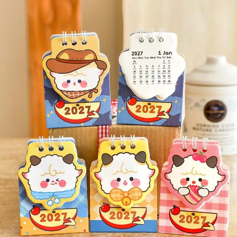 eelhoe 2027 Sheep Shaped Desk Calendar — Cute Mini Desktop Planner