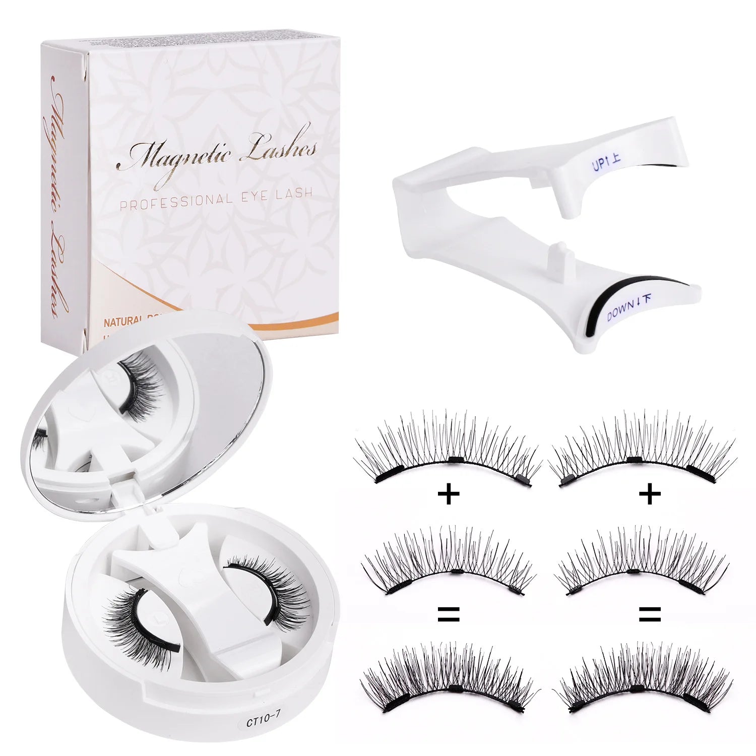 Goodobe Magnetic Eyelash Extension Set — Natural Long Strip Lashes with Tweezers