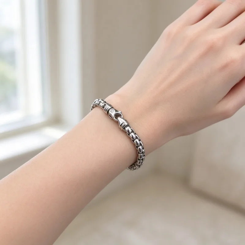 Gold and Silver Dual Color Intertwined Bracelet — Twisted Link Bangle