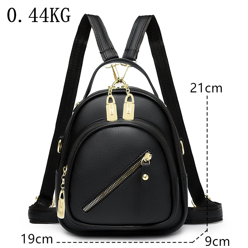 badiman Luxury Mini Leather Backpack — Stylish Small Shoulder Bag for Women