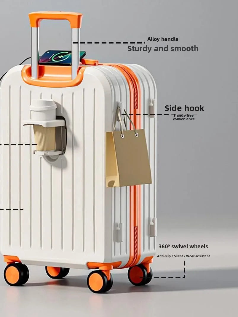 Durable ABS+PC Travel Suitcase — Silent Wheels & Password Lock